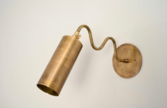 Handmade Ripple Brass Wall Light 