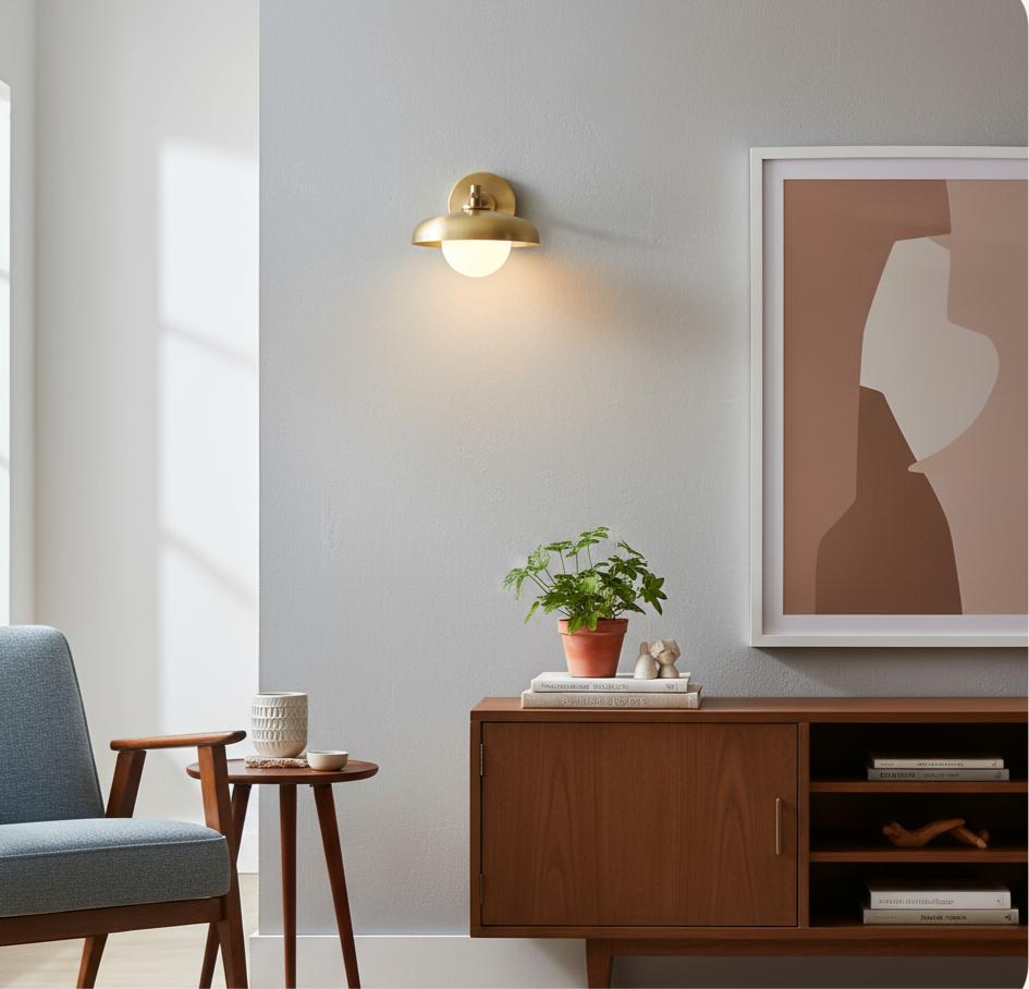Handmade Luna Brass Wall Light
