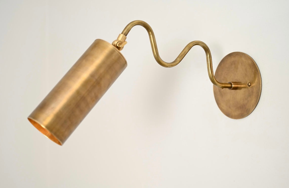 Handmade Ripple Brass Wall Light 