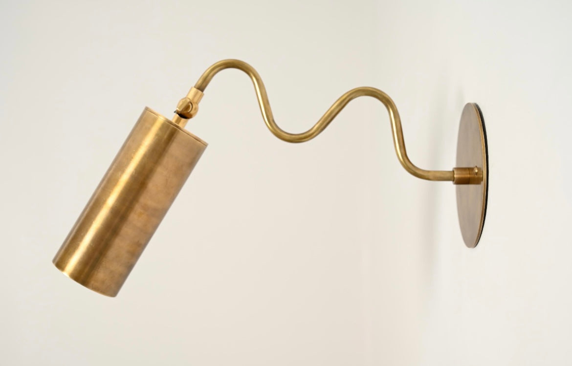 Handmade Ripple Brass Wall Light 