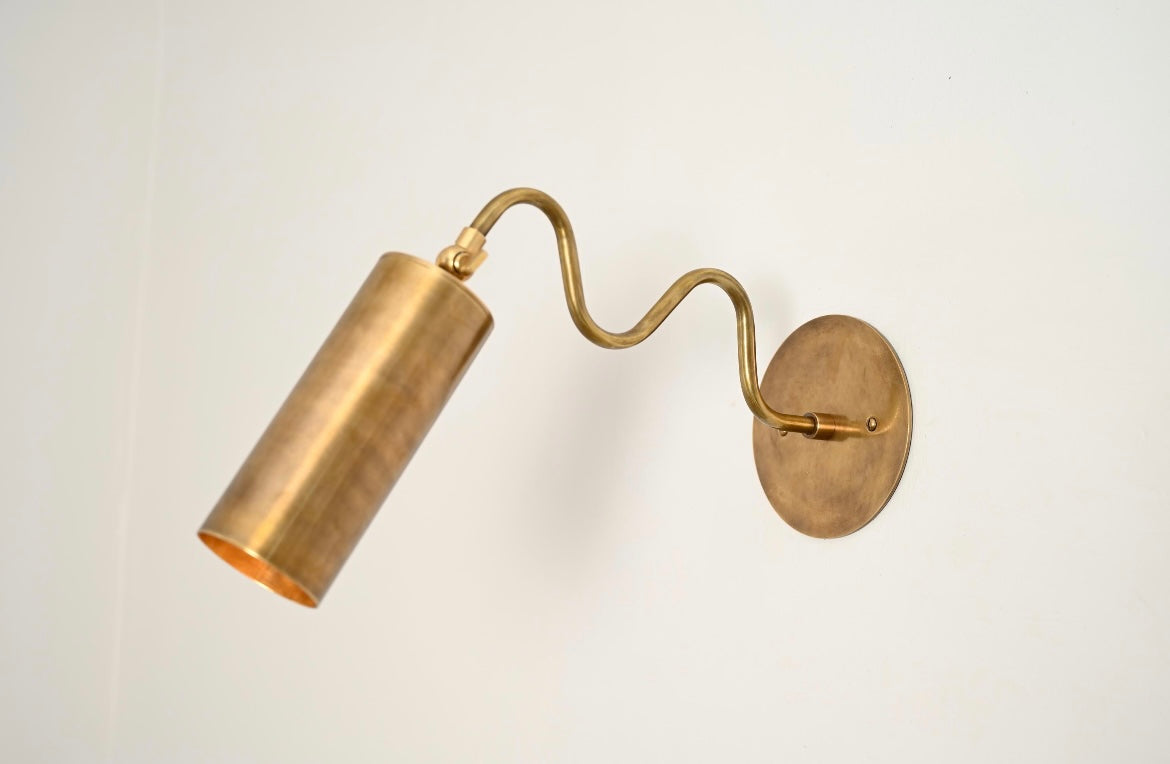 Handmade Ripple Brass Wall Light 