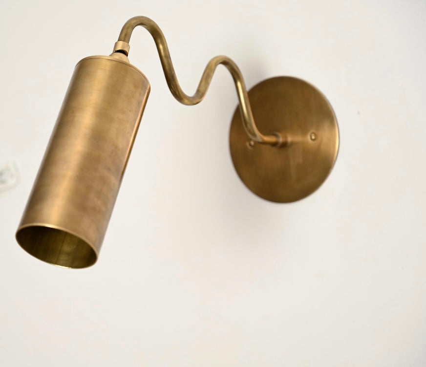 Handmade Ripple Brass Wall Light 
