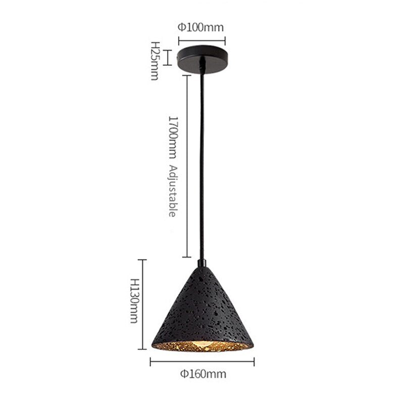 Black Rock Cone Pendant Light - The Lighting Agency