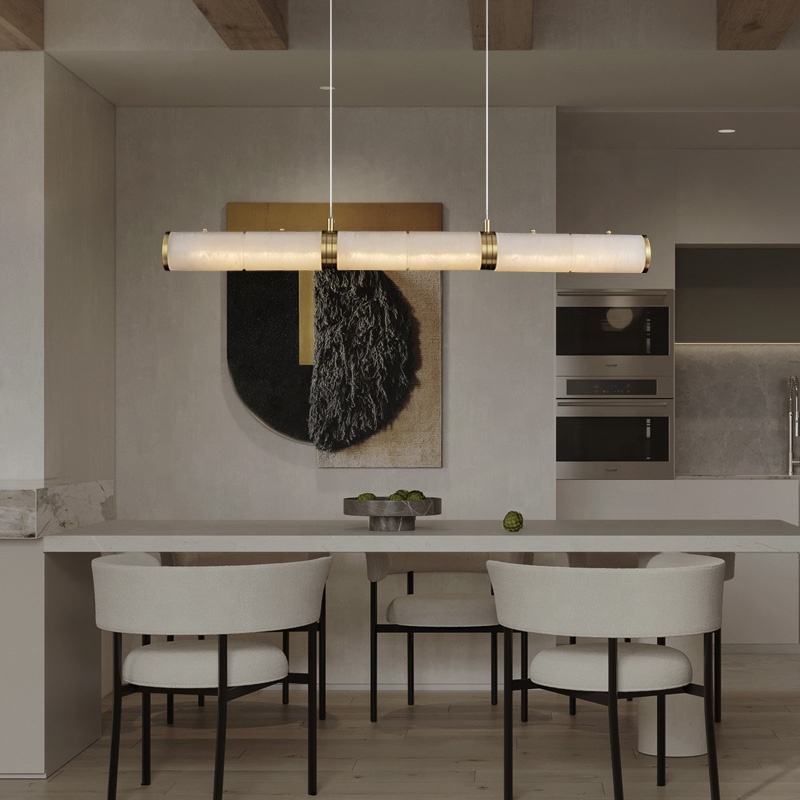 Kera Linear Marble Pendant Light - The Lighting Agency