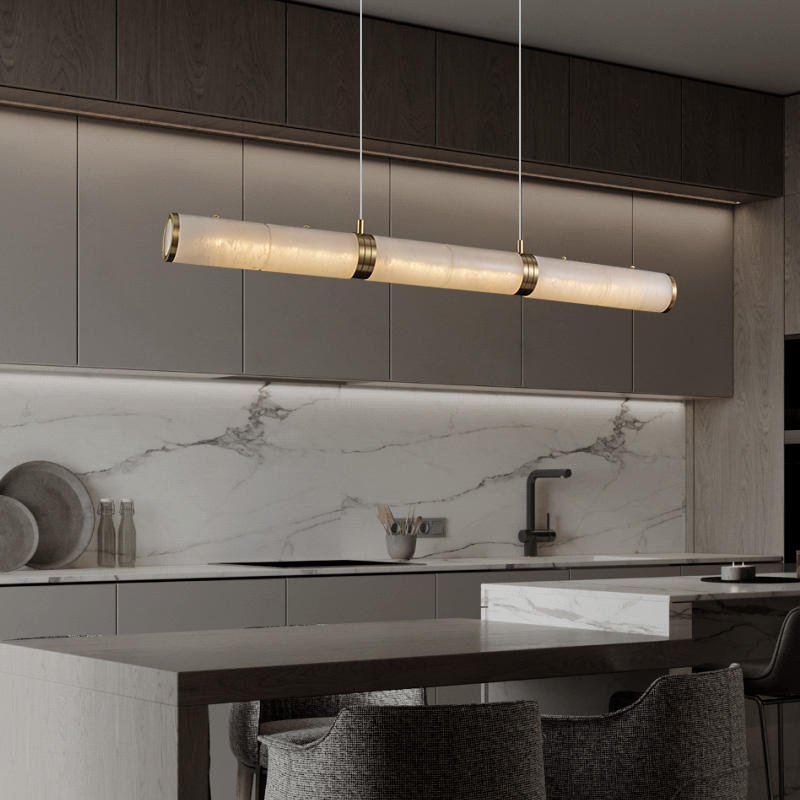 Kera Linear Marble Pendant Light - The Lighting Agency