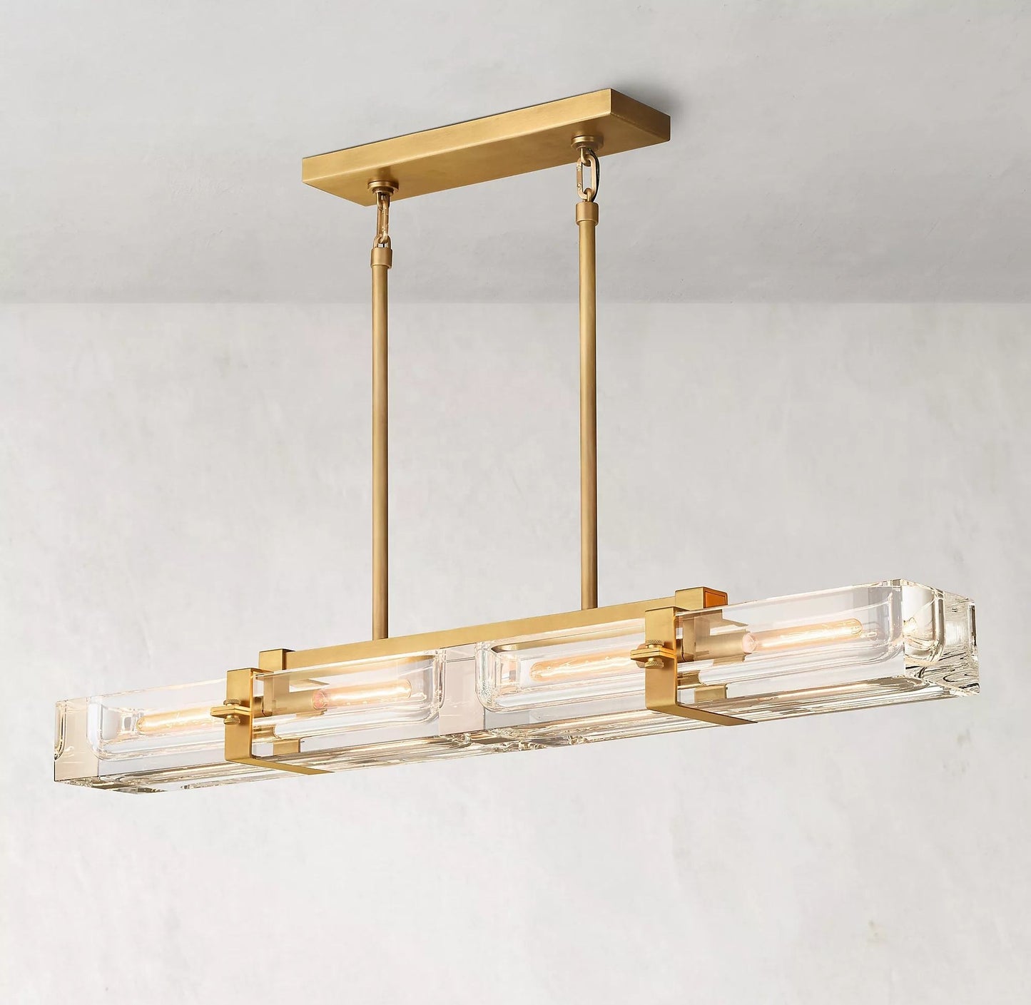 Zeska Glass Linear Pendant Light - The Lighting Agency