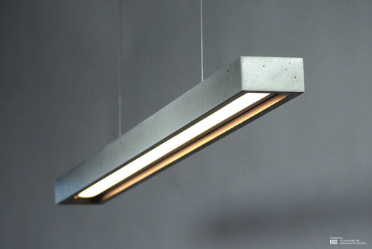 Concrete Linear Pendant Light - The Lighting Agency