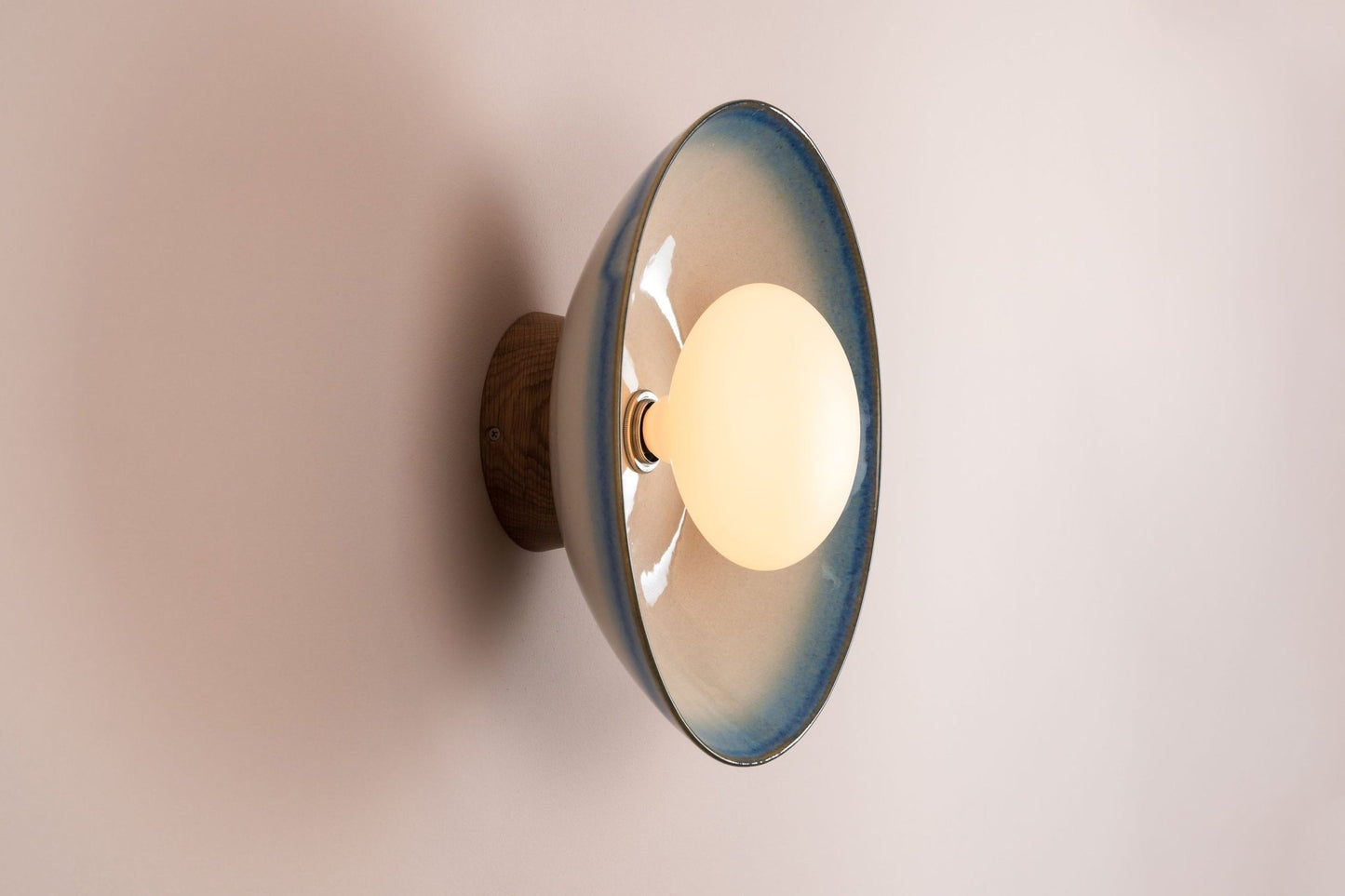 Dawn Handmade Ceramic Oak Wall Light - The Lighting Agency