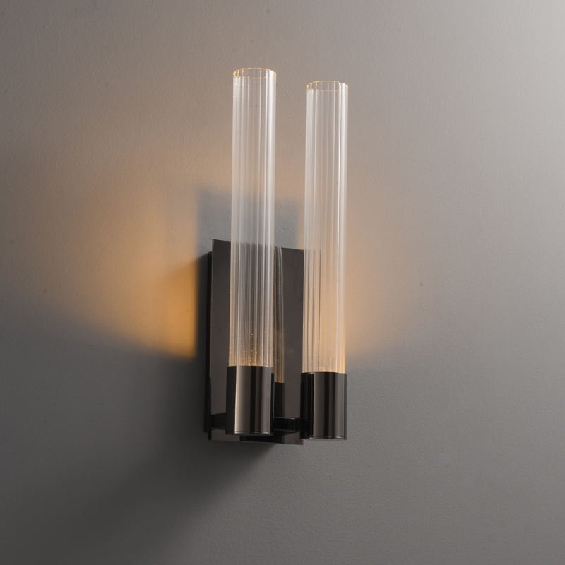 Pin Fluted Brass Wall Light - The Lighting Agency