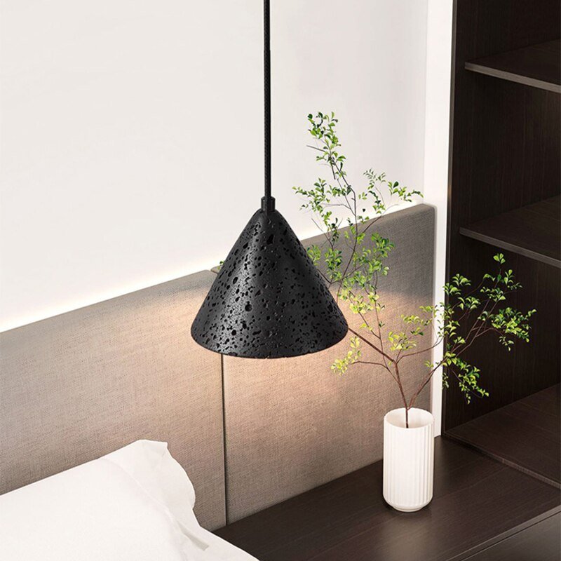 Black Rock Cone Pendant Light - The Lighting Agency