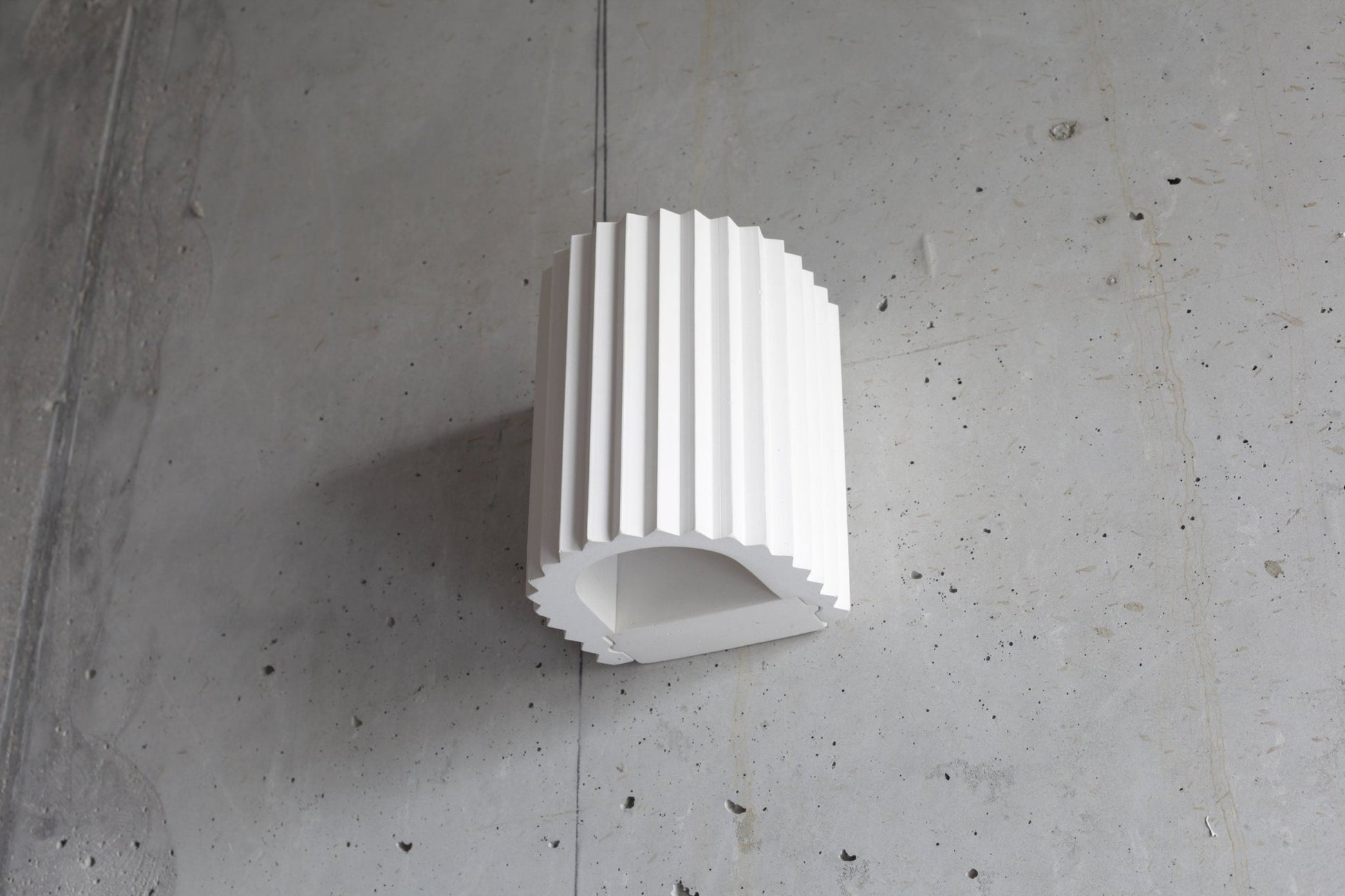 Ribbed Plaster Wall Light - The Lighting Agency