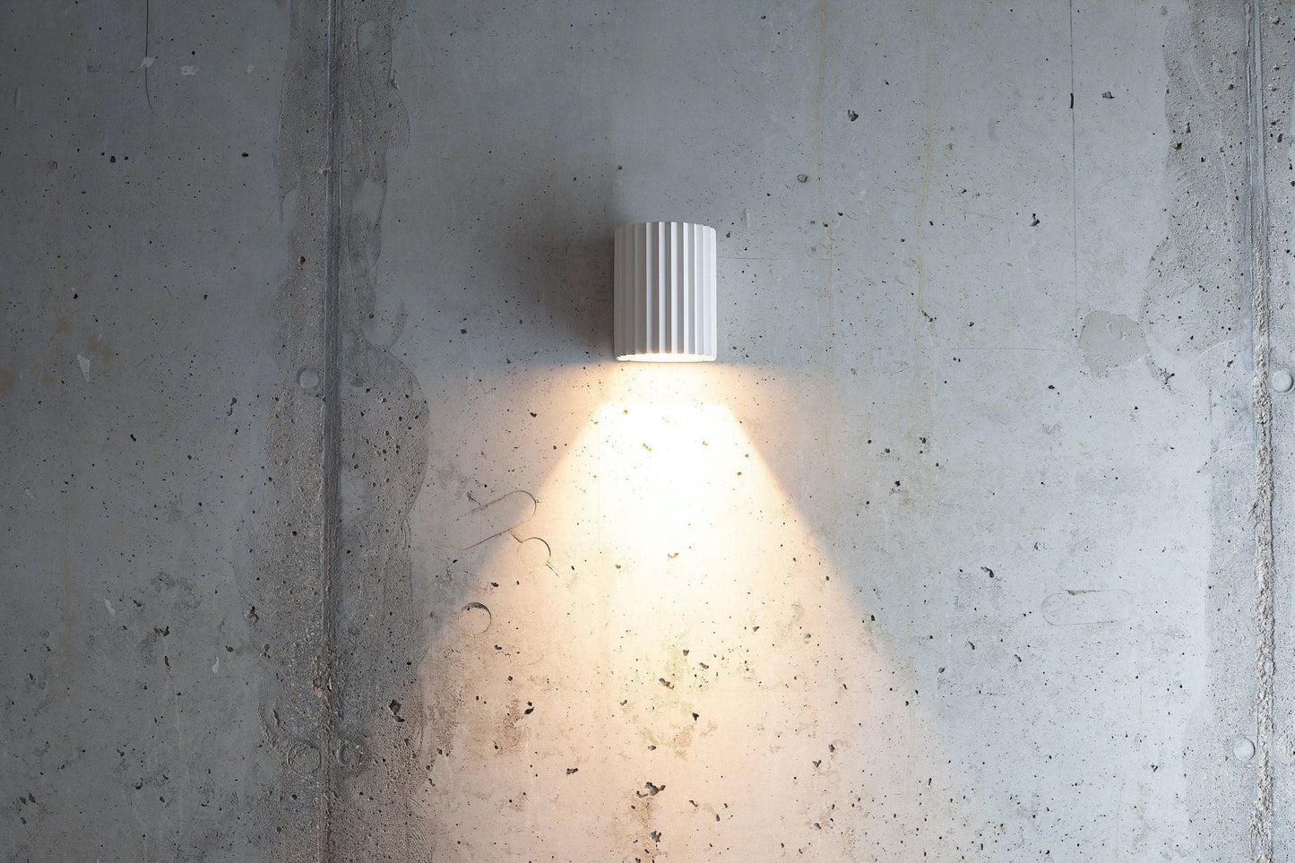 Ribbed Plaster Wall Light - The Lighting Agency