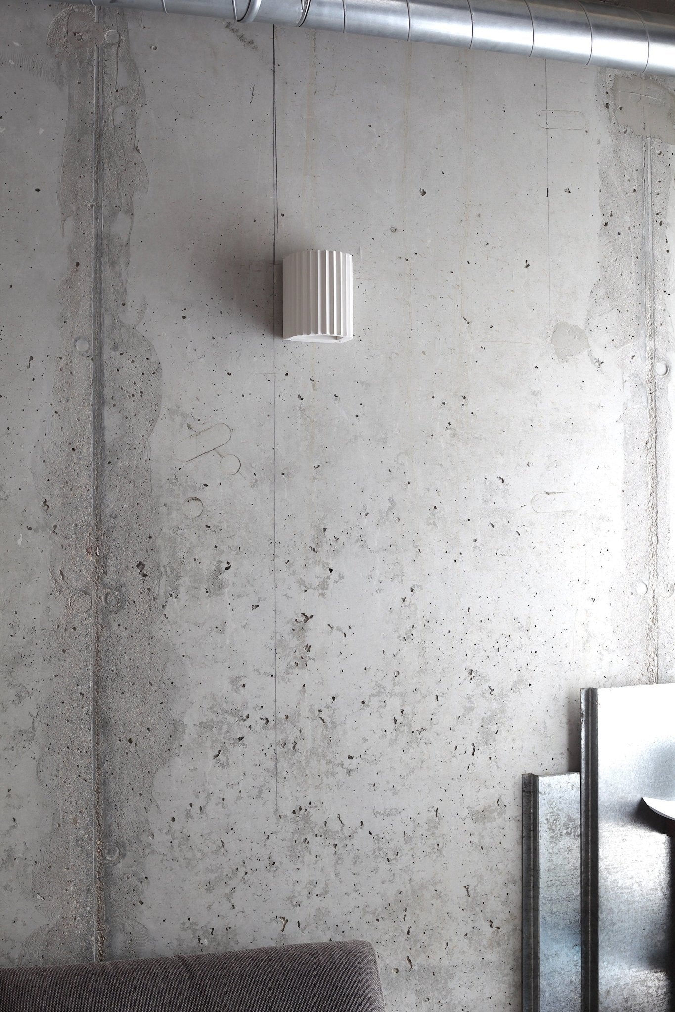 Ribbed Plaster Wall Light - The Lighting Agency