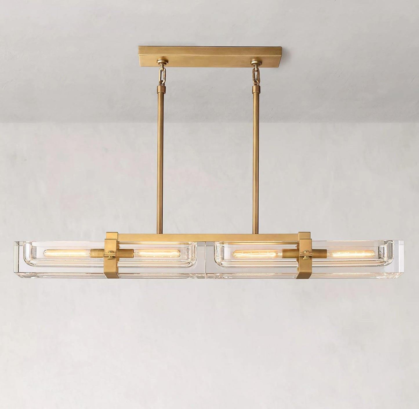 Zeska Glass Linear Pendant Light - The Lighting Agency