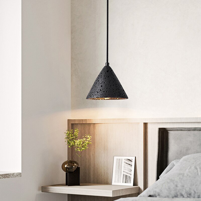 Black Rock Cone Pendant Light - The Lighting Agency