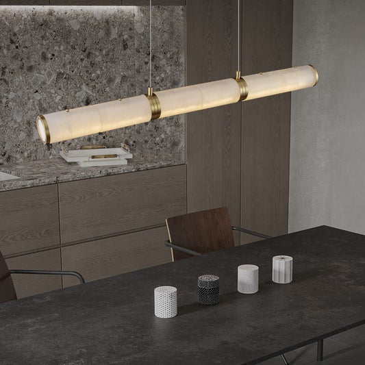 Kera Linear Marble Pendant Light - The Lighting Agency