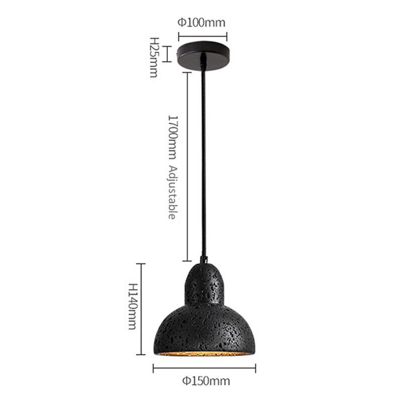 Black Rock Cone Pendant Light - The Lighting Agency