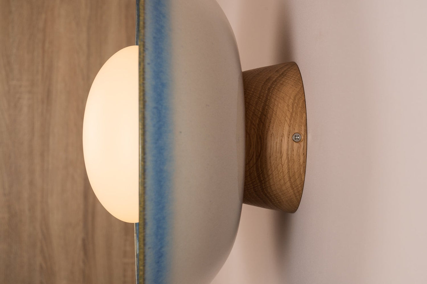 Dawn Handmade Ceramic Oak Wall Light - The Lighting Agency