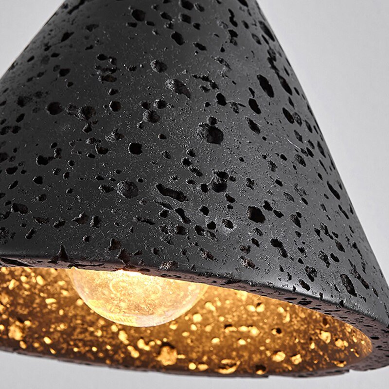 Black Rock Cone Pendant Light - The Lighting Agency