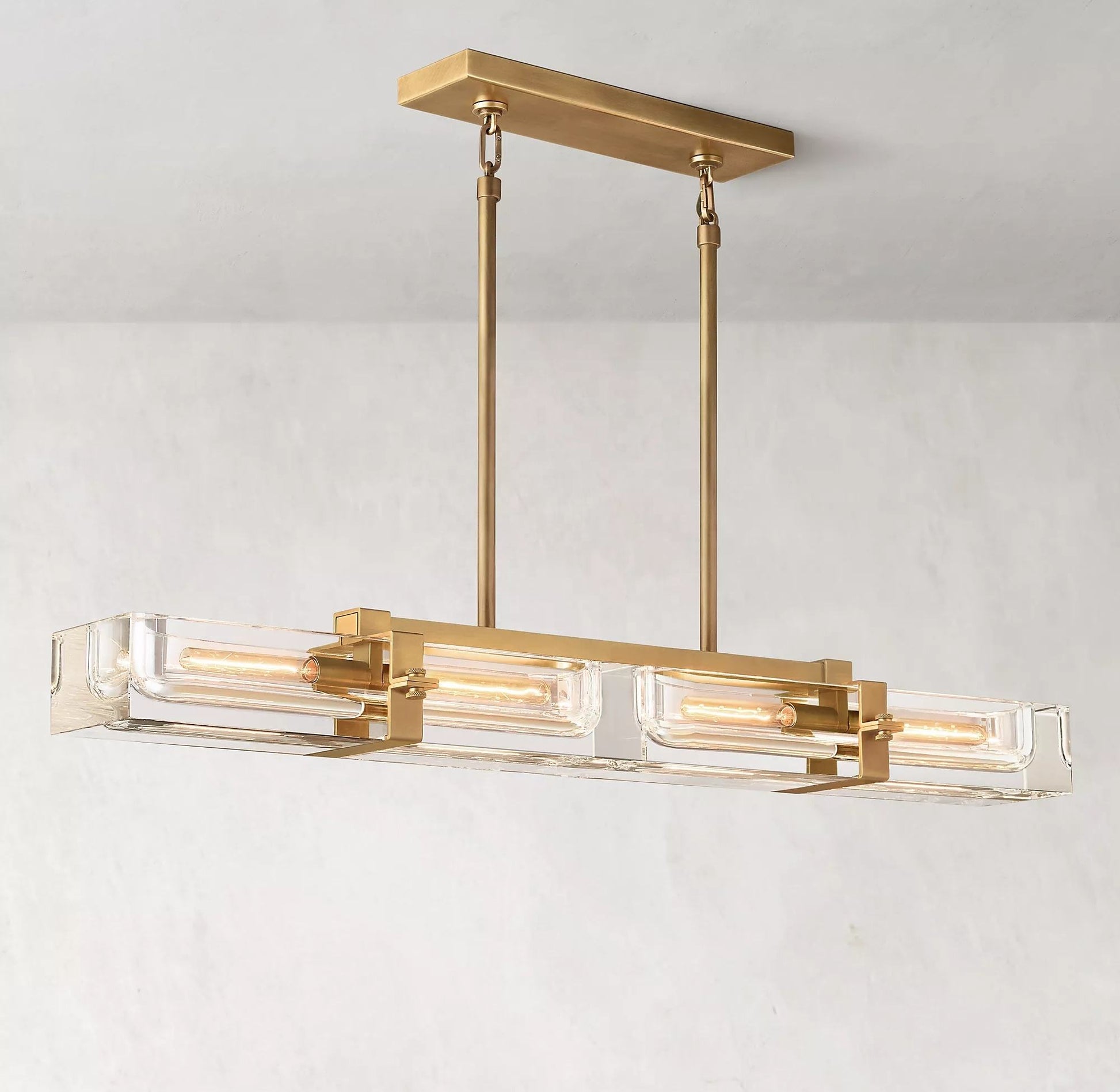 Zeska Glass Linear Pendant Light - The Lighting Agency