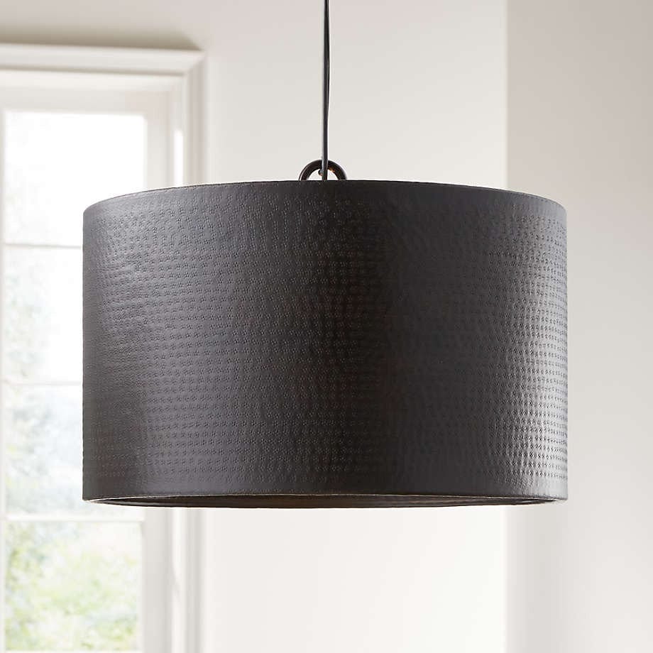 Black Hammered Brass Pendant Light - The Lighting Agency