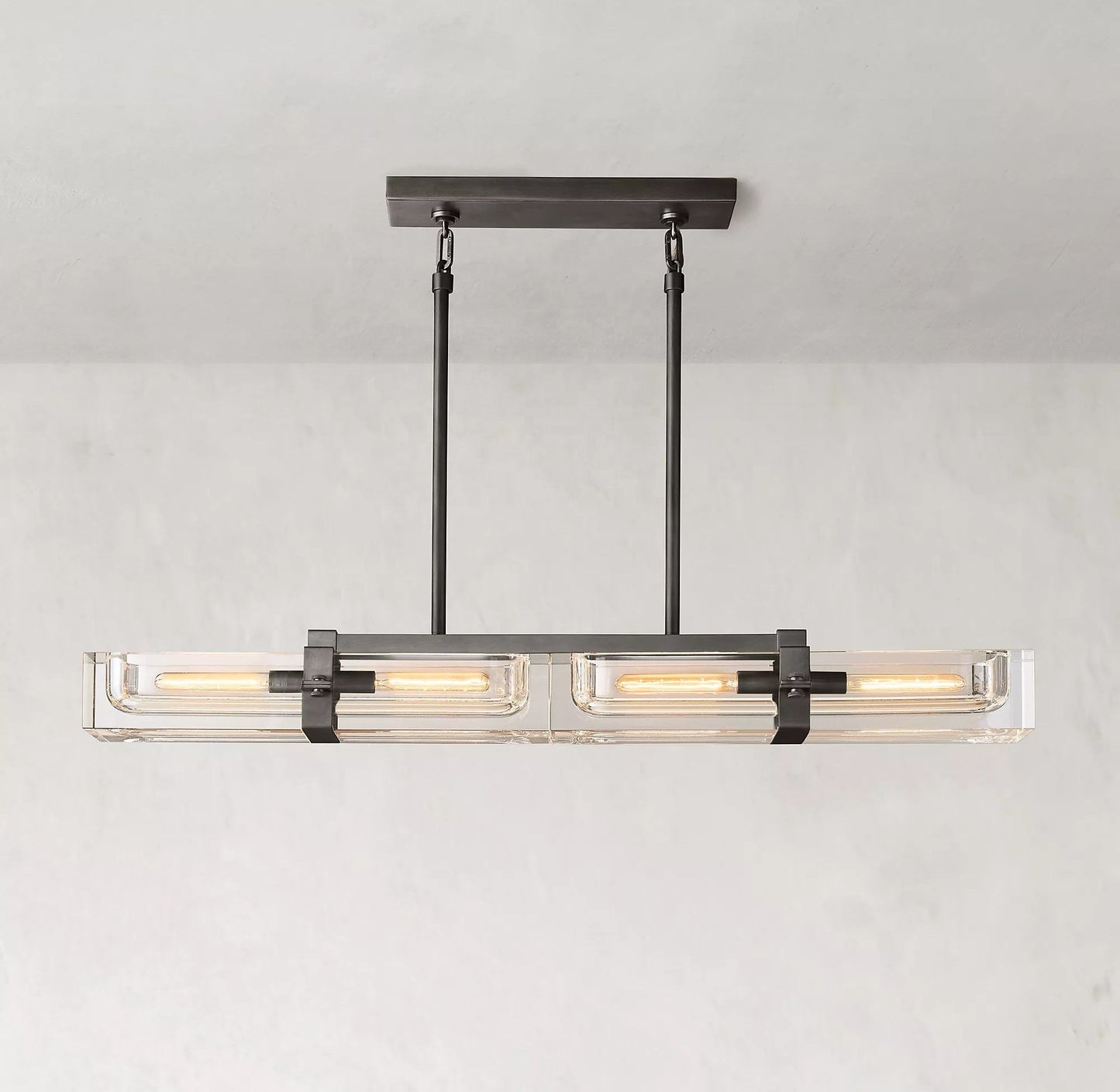 Zeska Glass Linear Pendant Light - The Lighting Agency